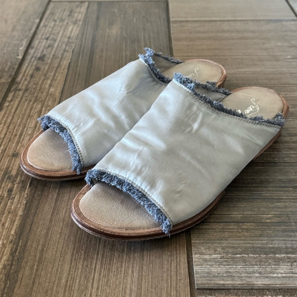 Free People Riley Satin Slip on Sandal Slides size 9